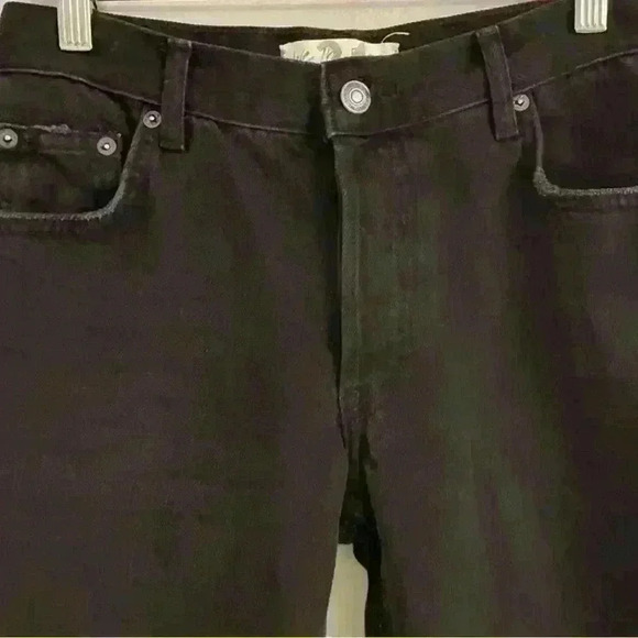 Free People Maggie Mid-Rise Distressed Straight-Leg Jeans Black Soldout - Picture 3 of 11